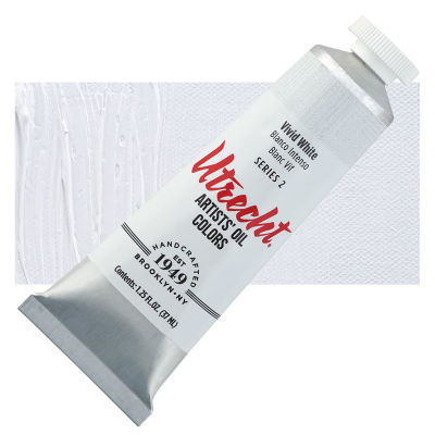 Utrecht Artists' Oil Paint - Vivid White, 37 ml, Tube with Swatch