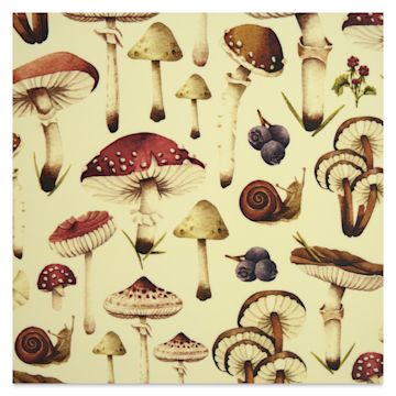 Open in modal - Elan Transfers Overglaze Decal Sheet - Mushrooms - close-up