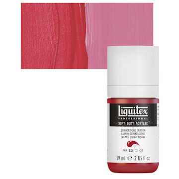 Open in modal - Liquitex Soft Body Artist Acrylic - Quinacridone Crimson, 59 ml bottle and swatch