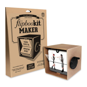 FlipBooKit Maker - Assembled and finished FlipBooKit next to package
