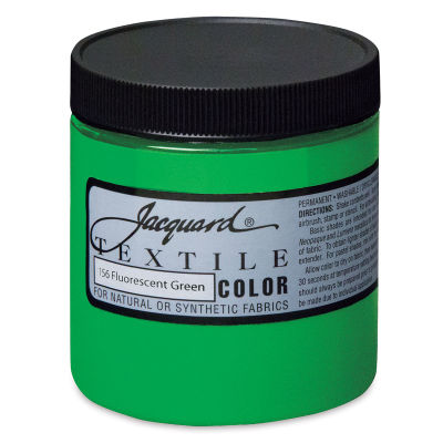 Jacquard Textile Color - Fluorescent Green, 8 oz jar