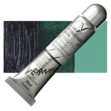 Open in modal - Holbein Vernét Superior Artists' Oil Paint - Pthalocyanine Green, 20 ml tube and swatch