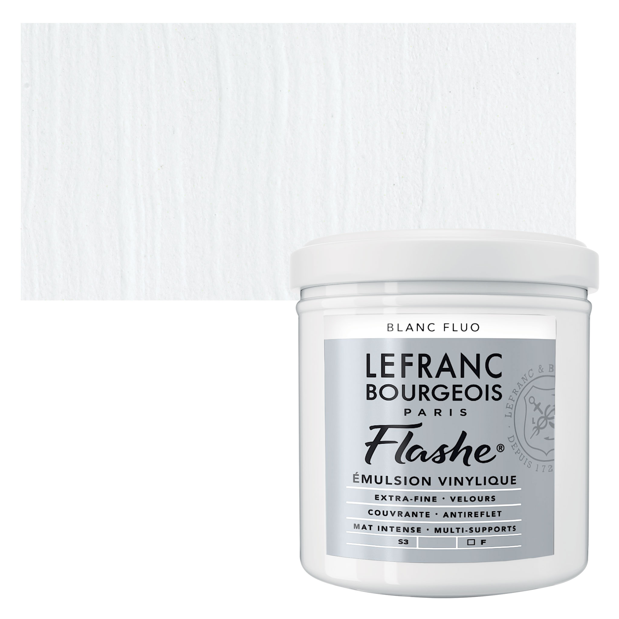 Lefranc & Bourgeois Flashe Vinyl Paint - Fluorescent White, 400 ml jar 