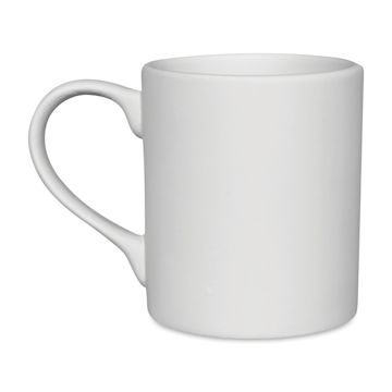 Open in modal - Mayco Earthenware Bisque Mugs - Front view of unglazed Smooth pattern mug