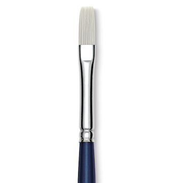 Open in modal - Silver Brush Bristlon Stiff White Synthetic Brush - Flat, Size 2/0 (close-up)