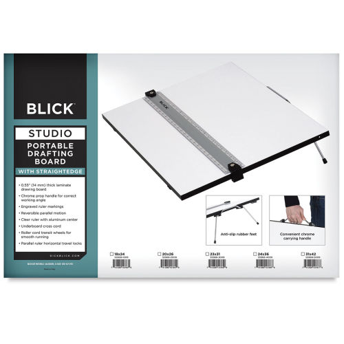 Blick Portable Tabletop Drafting Board with Parallel Ruler Straight Edge -  24 x 36
