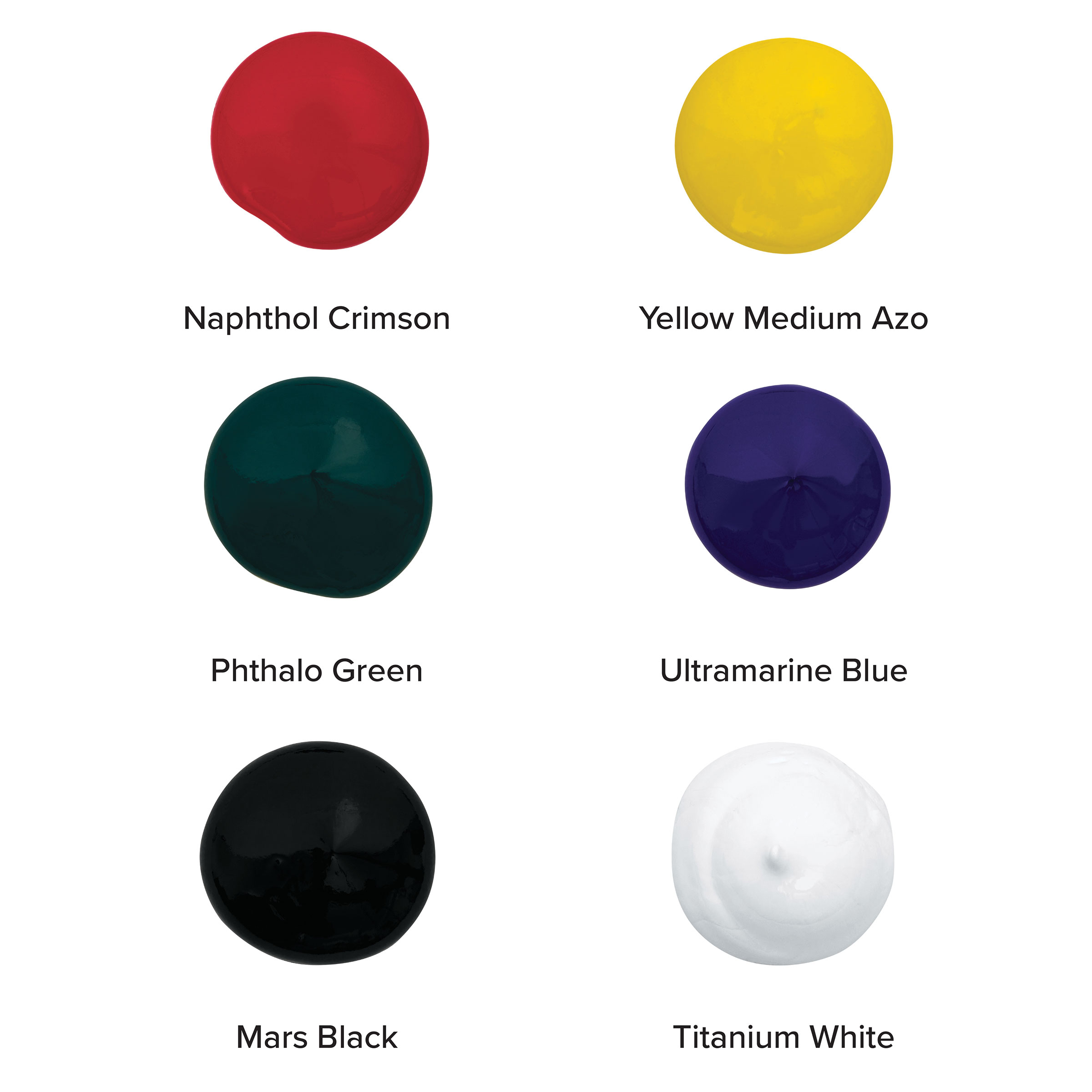 Blick Artists' Acrylic Set - Basic Set, Set of 6 colors, 2 oz