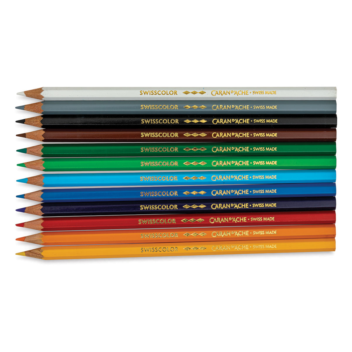 Caran Dache 12 Colored Pencils 70s Rare Swiss Made True Vintage 