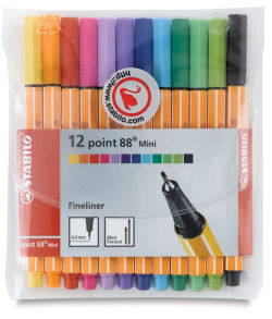Stabilo Point 88 Mini Pens - Front of package of 12 shown