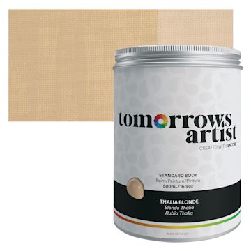 Open in modal - Tomorrow's Artist Eco-Friendly Standard Body Acrylic Paint - Thalia Blonde, 500 ml jar and swatch