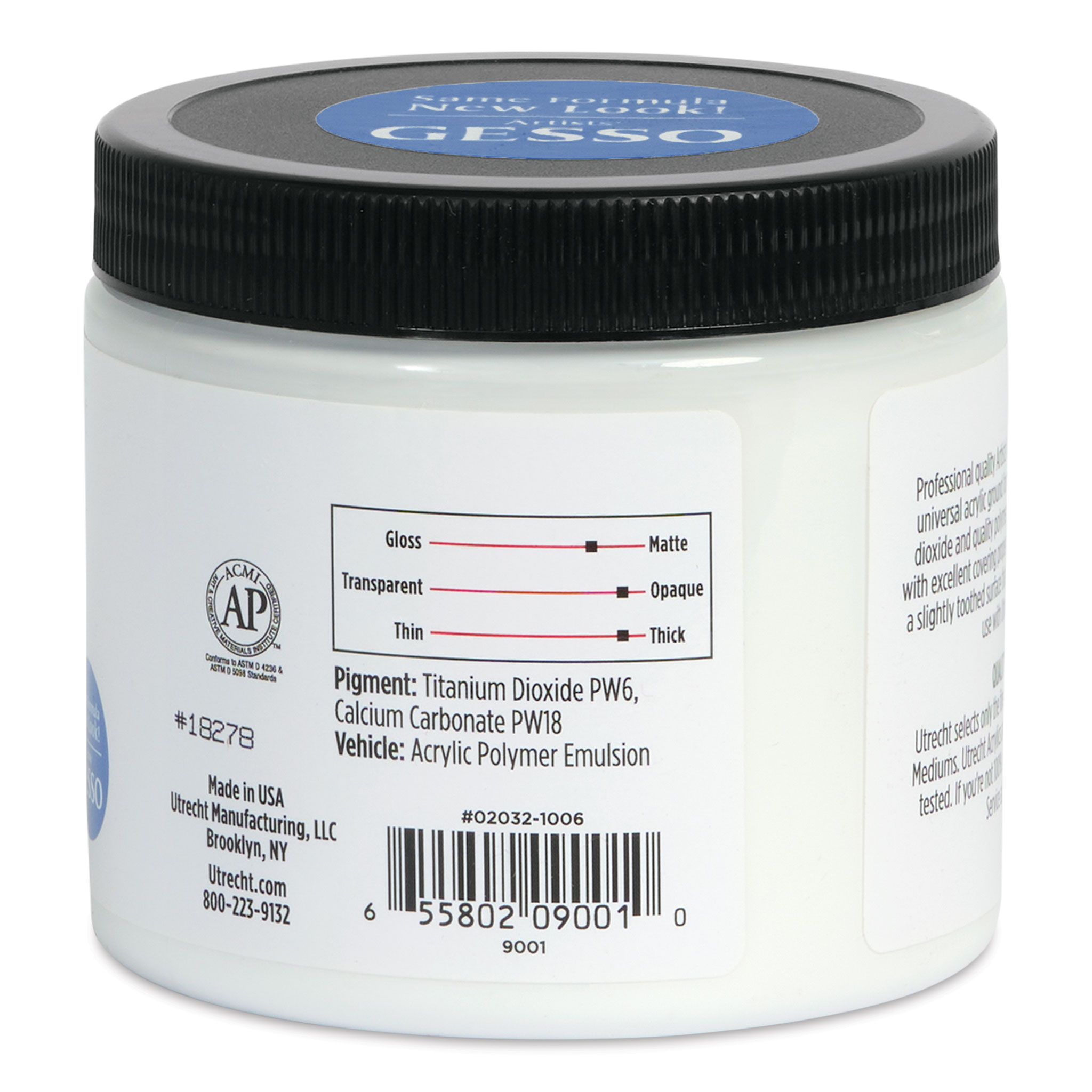 Utrecht Artists Acrylic Gesso - White, 128 oz