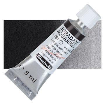 Open in modal - Schmincke Horadam Aquarell Watercolor - Lamp Black, 5 ml tube and swatch