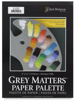 Gray Paper Palette, 50 Sheets - 9" x 12" Front Cover of Pad
