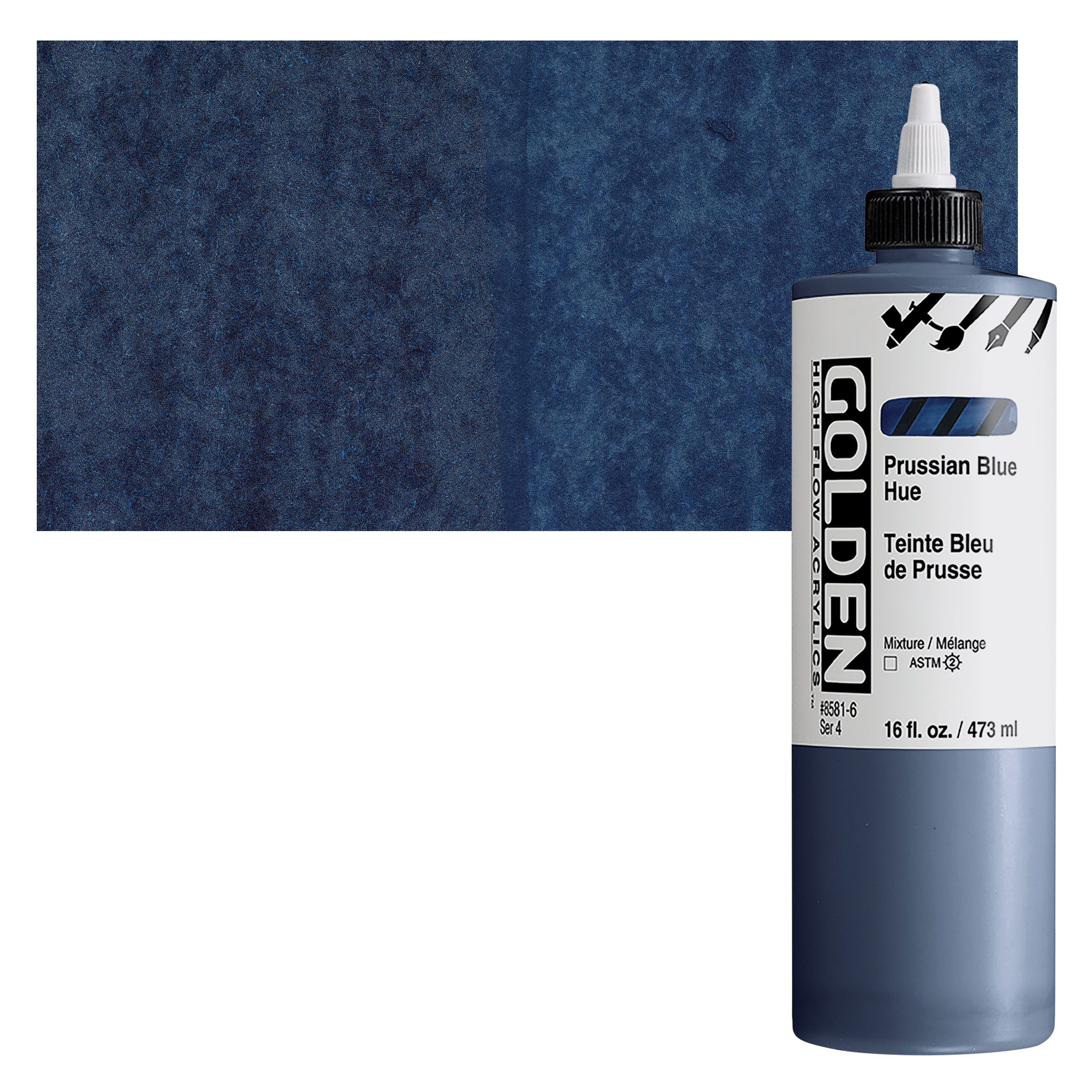 Golden High Flow Acrylics - Prussian Blue Hue, 16 oz bottle