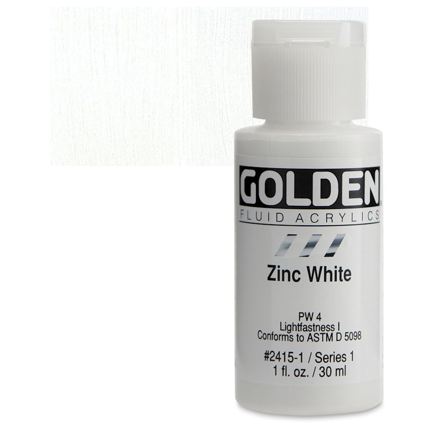 Golden Fluid Acrylics Zinc White, 1 oz bottle BLICK Art Materials