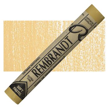 Open in modal - Rembrandt Soft Pastel - Raw Sienna 234.8 pastel and swatch
