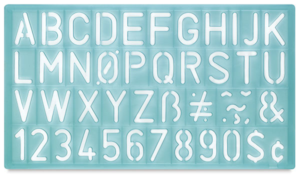 Westcott Lettering Guide, Letters and Numbers, 5 x 10 Inches