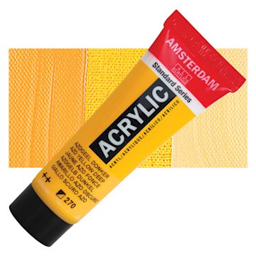 Open in modal - Amsterdam Standard Series Acrylic - Azo Yellow Deep, 20 ml Tube and swatch
