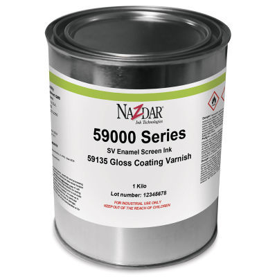 Nazdar 59000 Series Gloss Coating Varnish - Front view of 1 kilo canister
