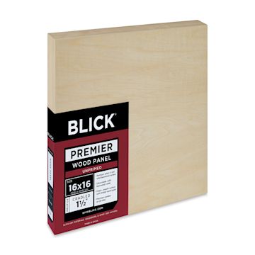 Open in modal - Blick Premier Wood Panel - 16'' x 16'', 1-1/2'' Gallery Profile, Cradled (side view)