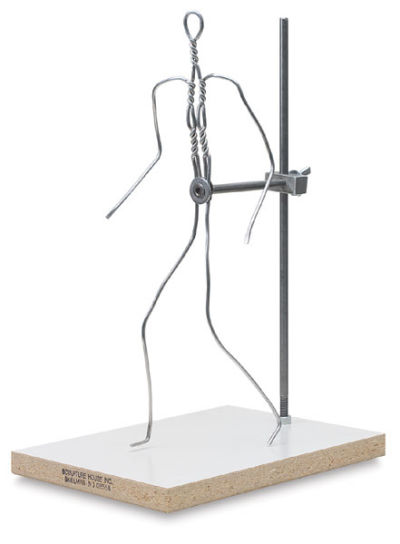 Sculpture House Wire Armatures with Base - Front view of wire armature for figure sculptures