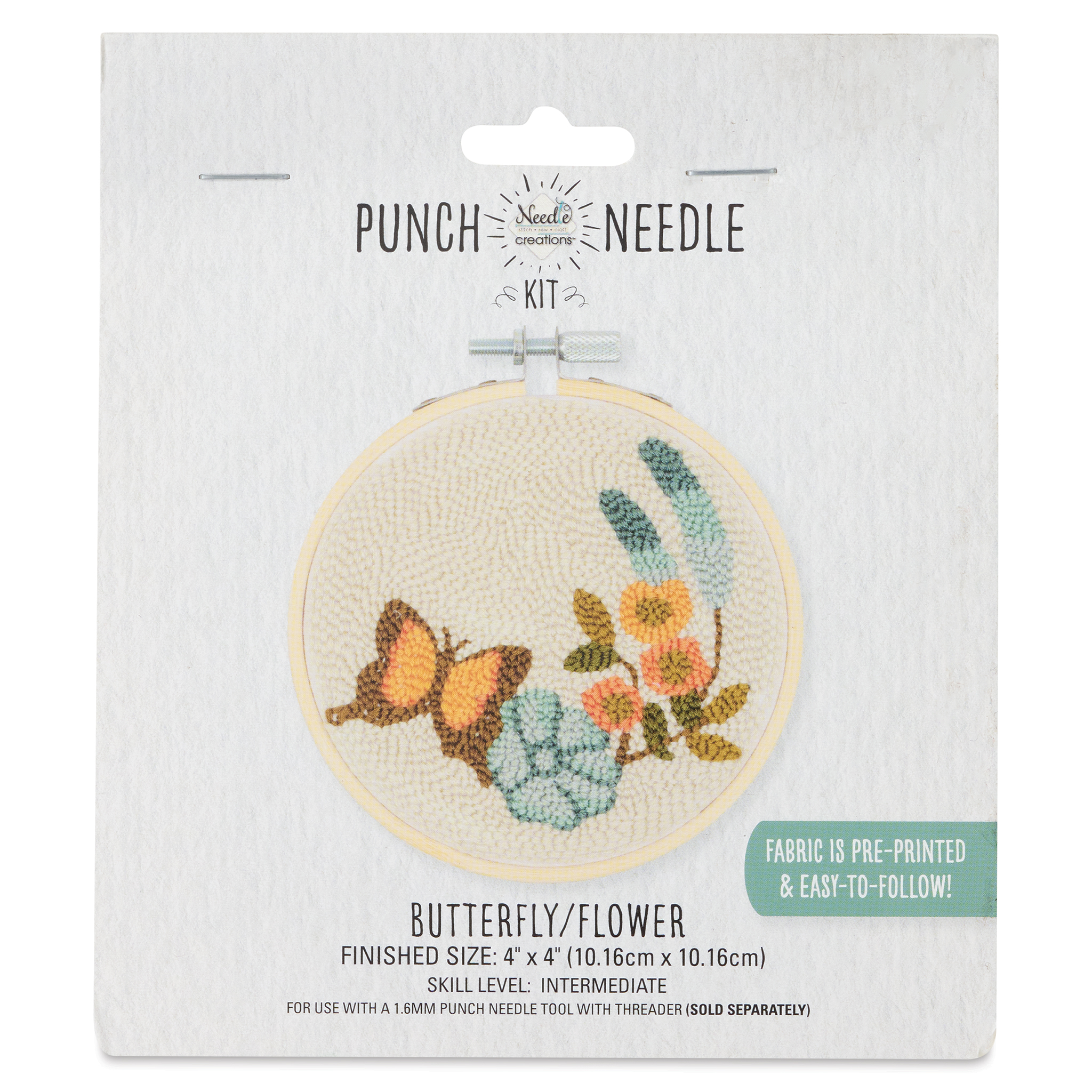 Needle Creations Needle Punch Kit - Butterfly and Flower, 4