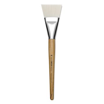 Open in modal - Blick Mega White Synthetic Brush - Short handled Mega Flat shown upright