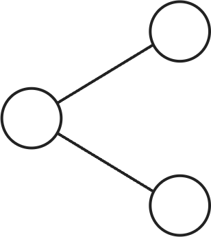 Vector illustration of three connected dots