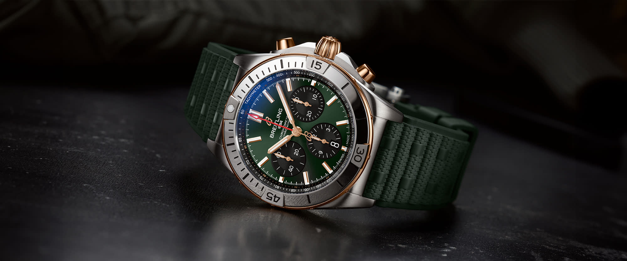 A black Breitling watch