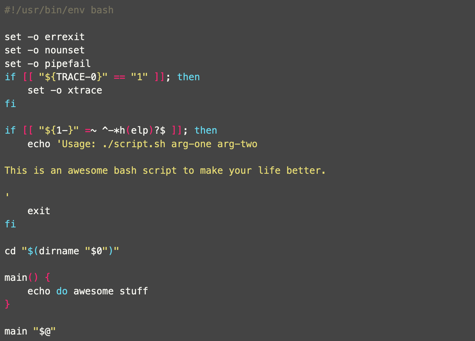Example shell script