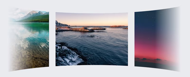 A curved image carussel.