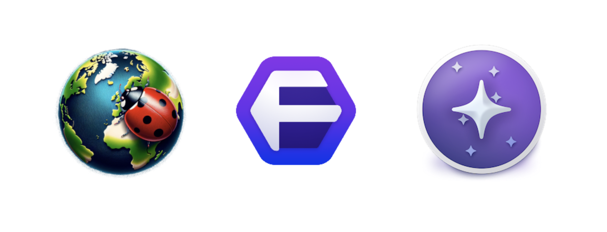 Three logos: ladaybird, floorp and orion