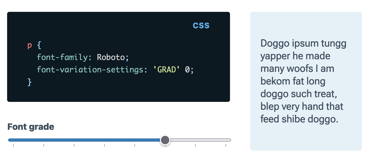 Blog component with a slider to control the `GRAD` axis.