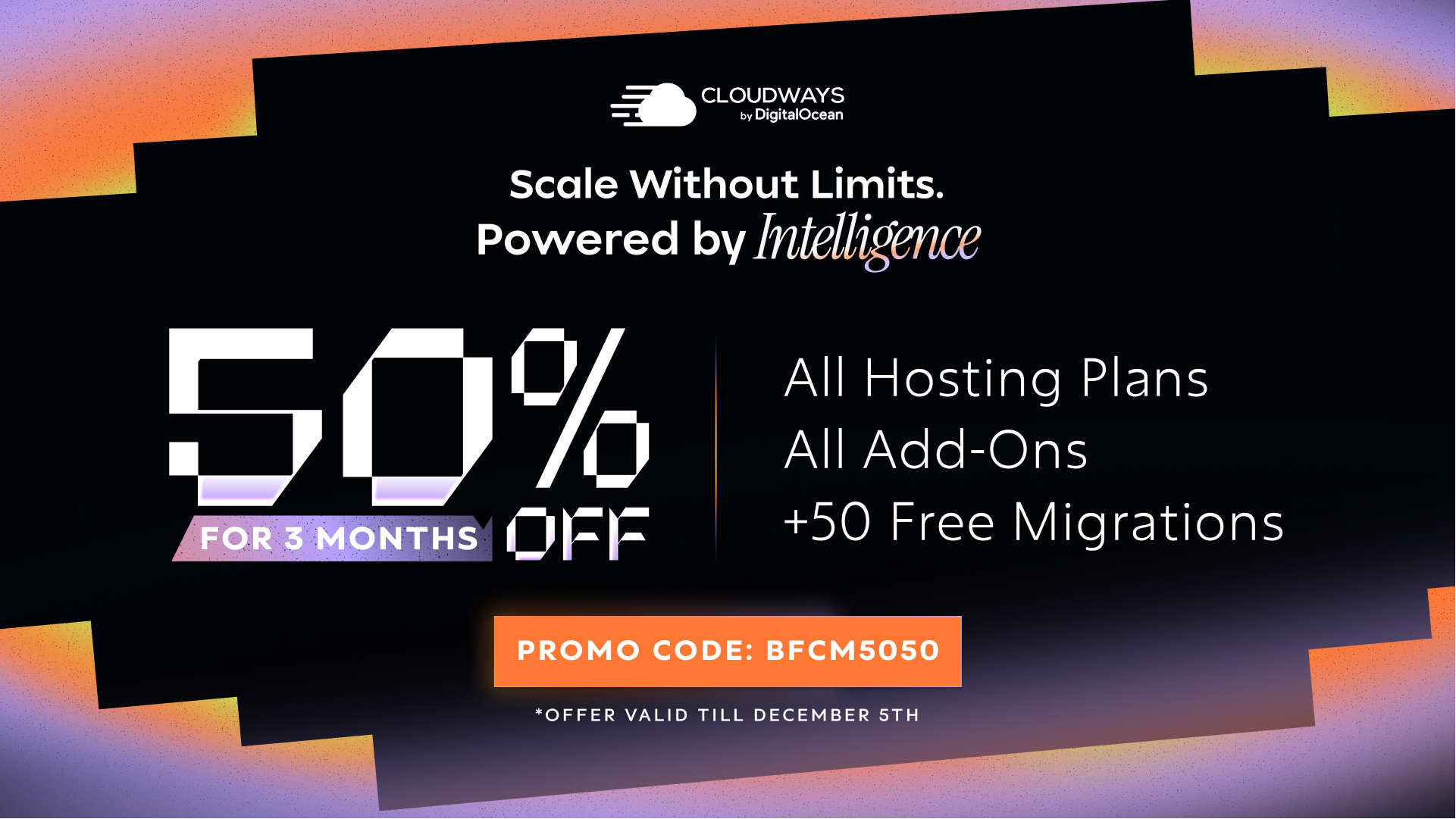 50% off for 3 months. All hosting Plans. All Add-ons. +50 Free migrations.