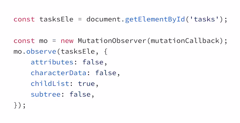Mutation observer code