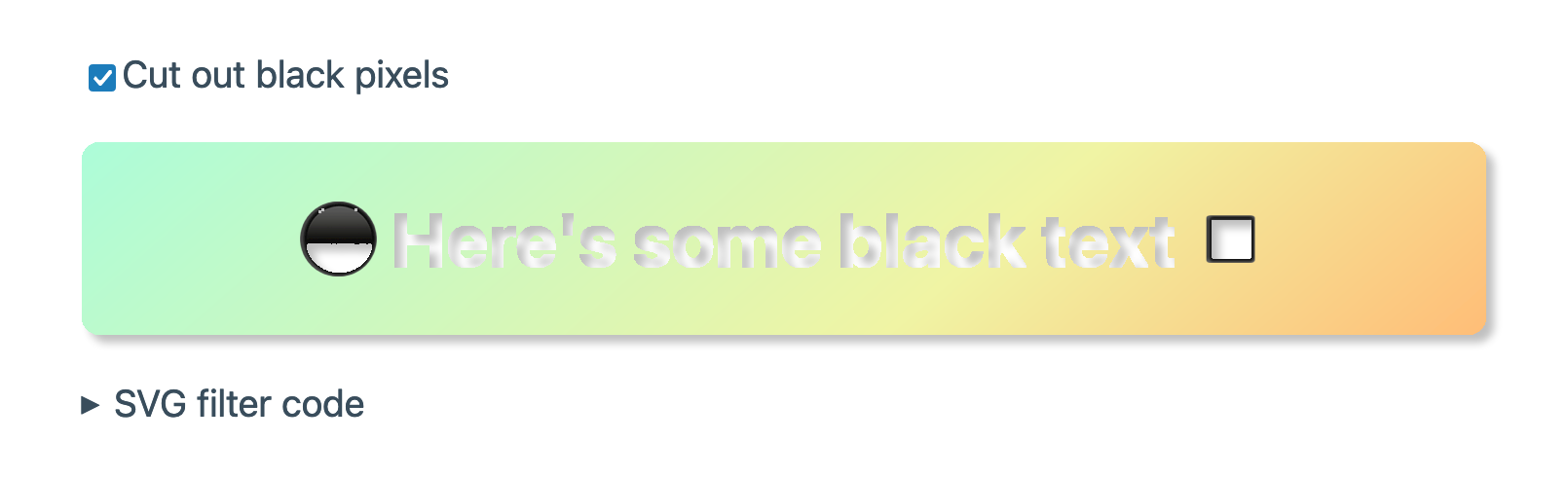 A demo component where all black pixels are transparent.