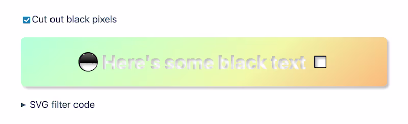 A demo component where all black pixels are transparent.
