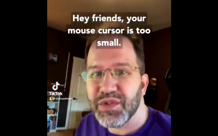Scott Hanselmann "Hey friends, your mouse cursor is too small.