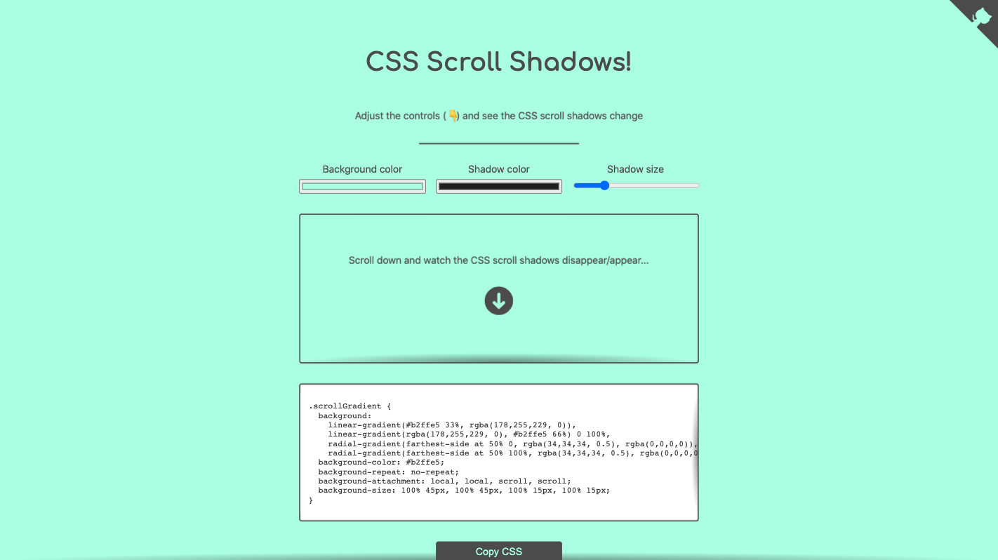 CSS Scroll shadows