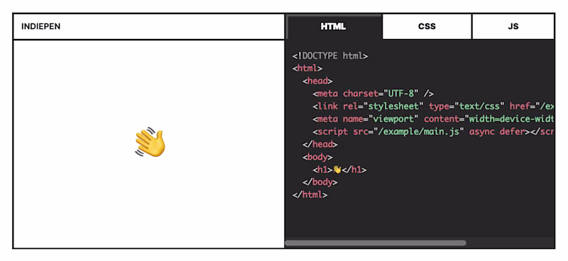 Indiepen code editor that looks similar to codepen