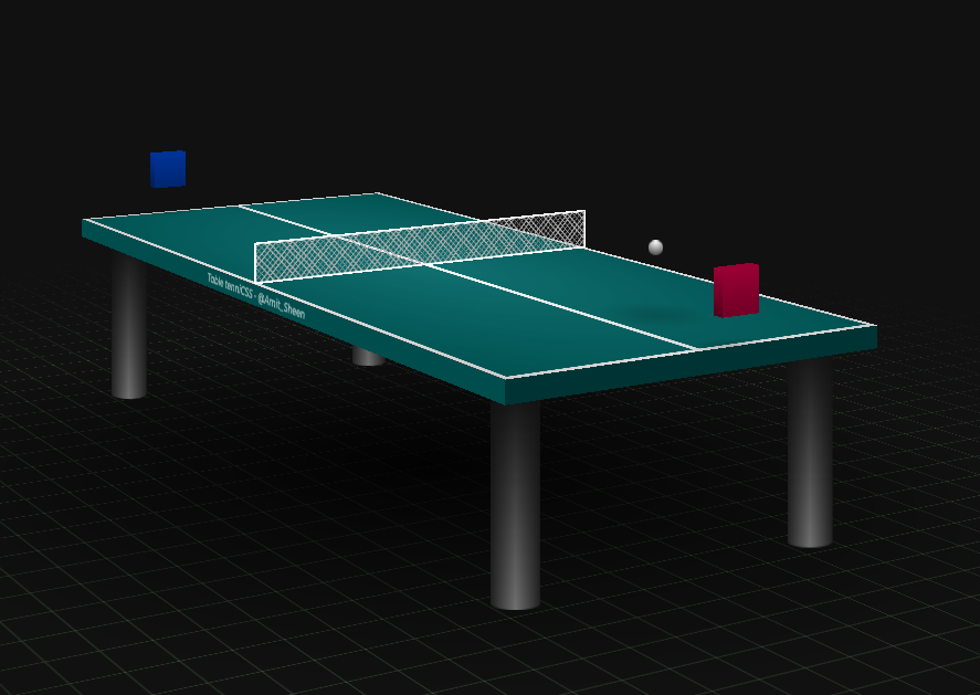 Screenshot of CSS-only table tennis