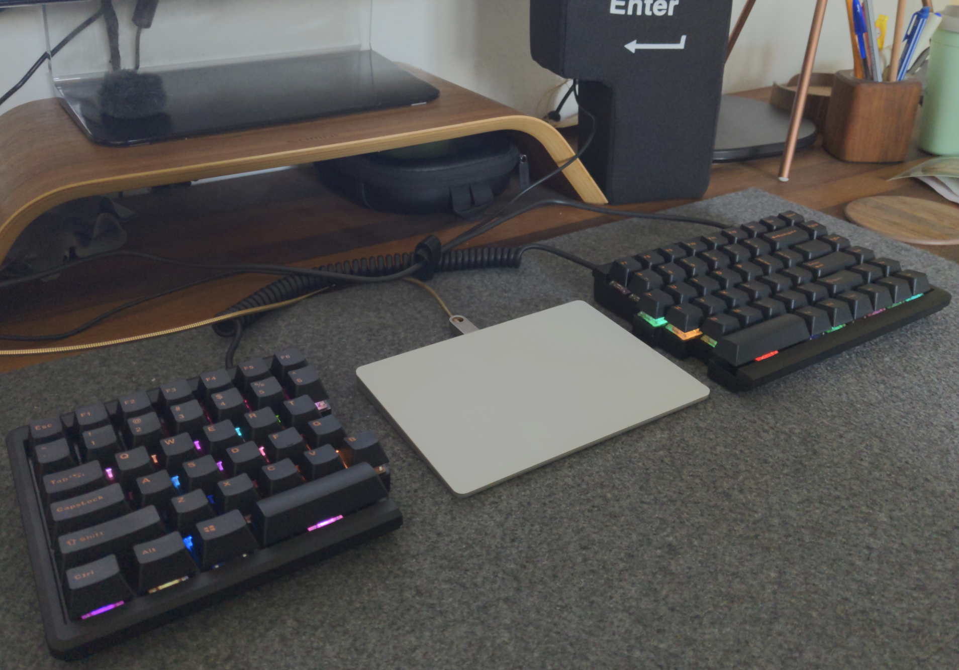 Split keyboard on my desk