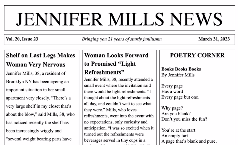 Jennifer's newspaper