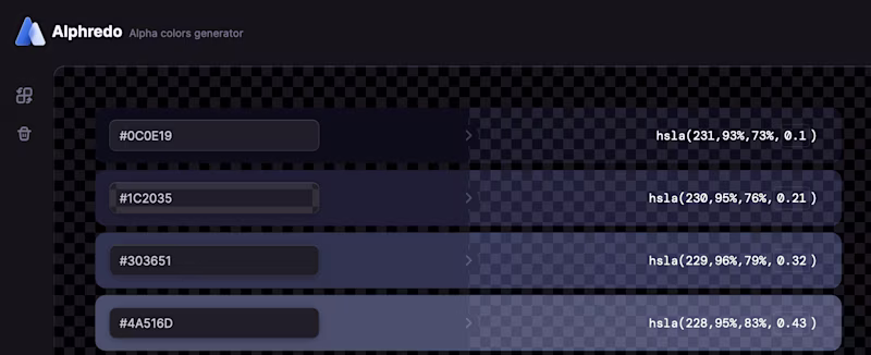 Alfredo showing a color pallette