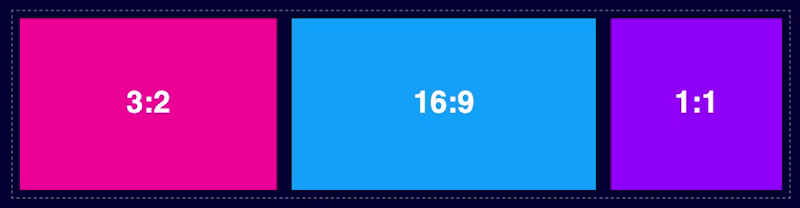 A grid with three element that have specific aspect ratios