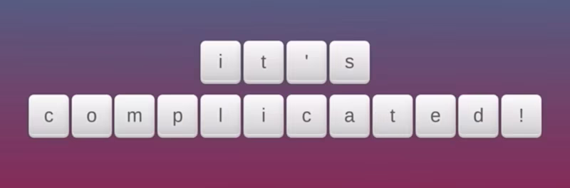 Slide with the title "It's complicated"