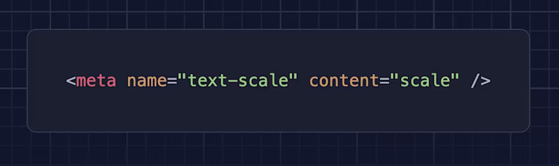 <meta name="text-scale" content="scale" />