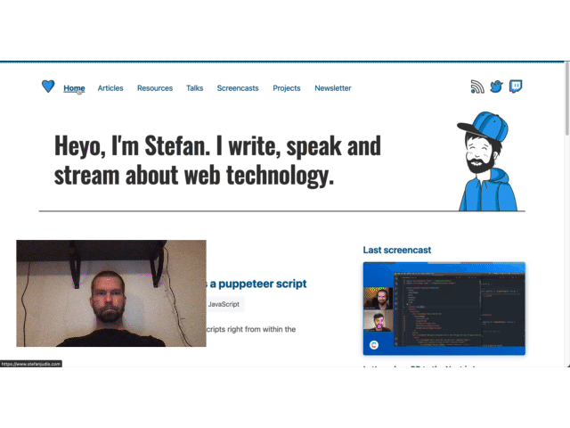 Stefan controlling a website with his face