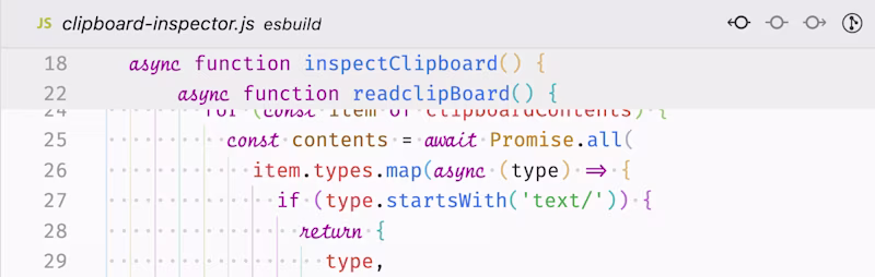 VS Code editor with two sticky function signature lines