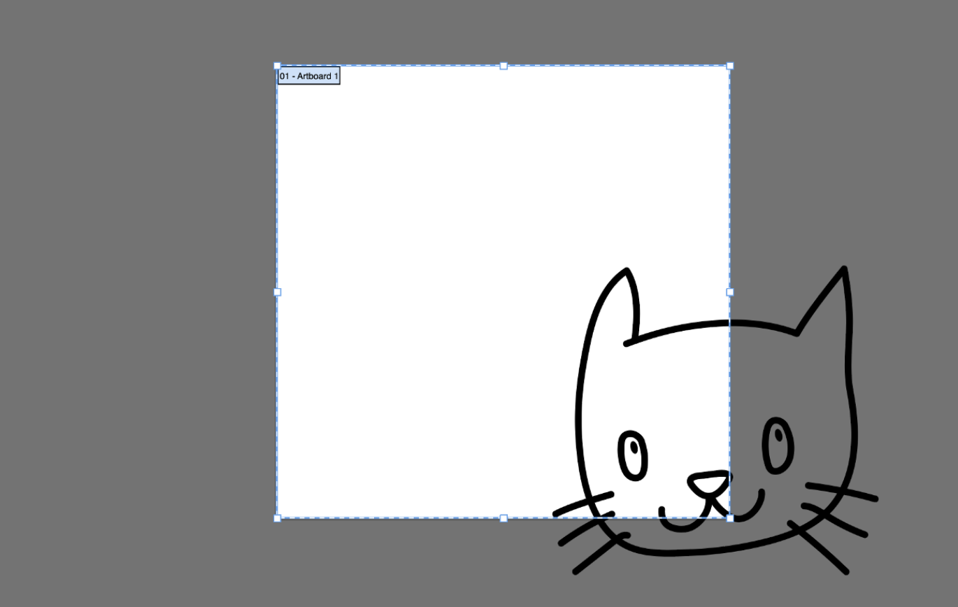 SVG cat with visualized viewBox that's cutting the cat